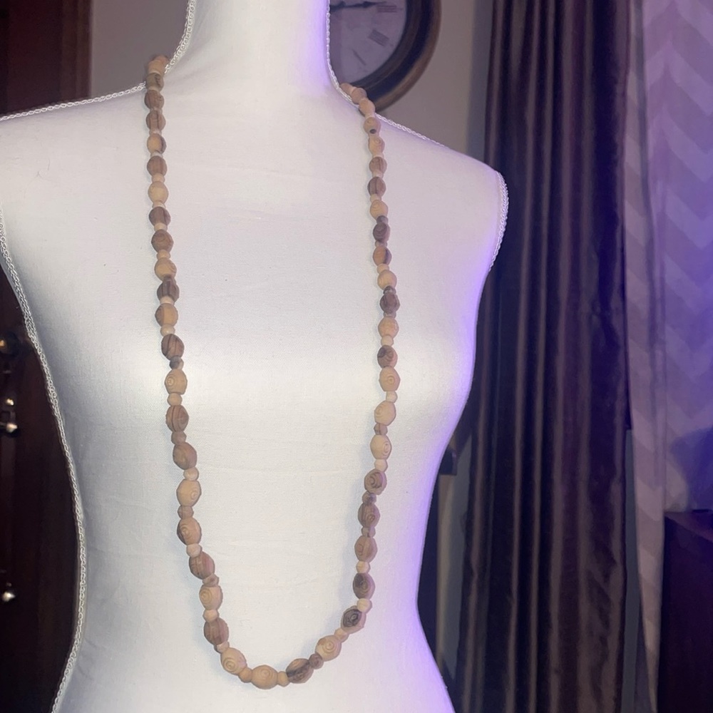 Wood bead necklace